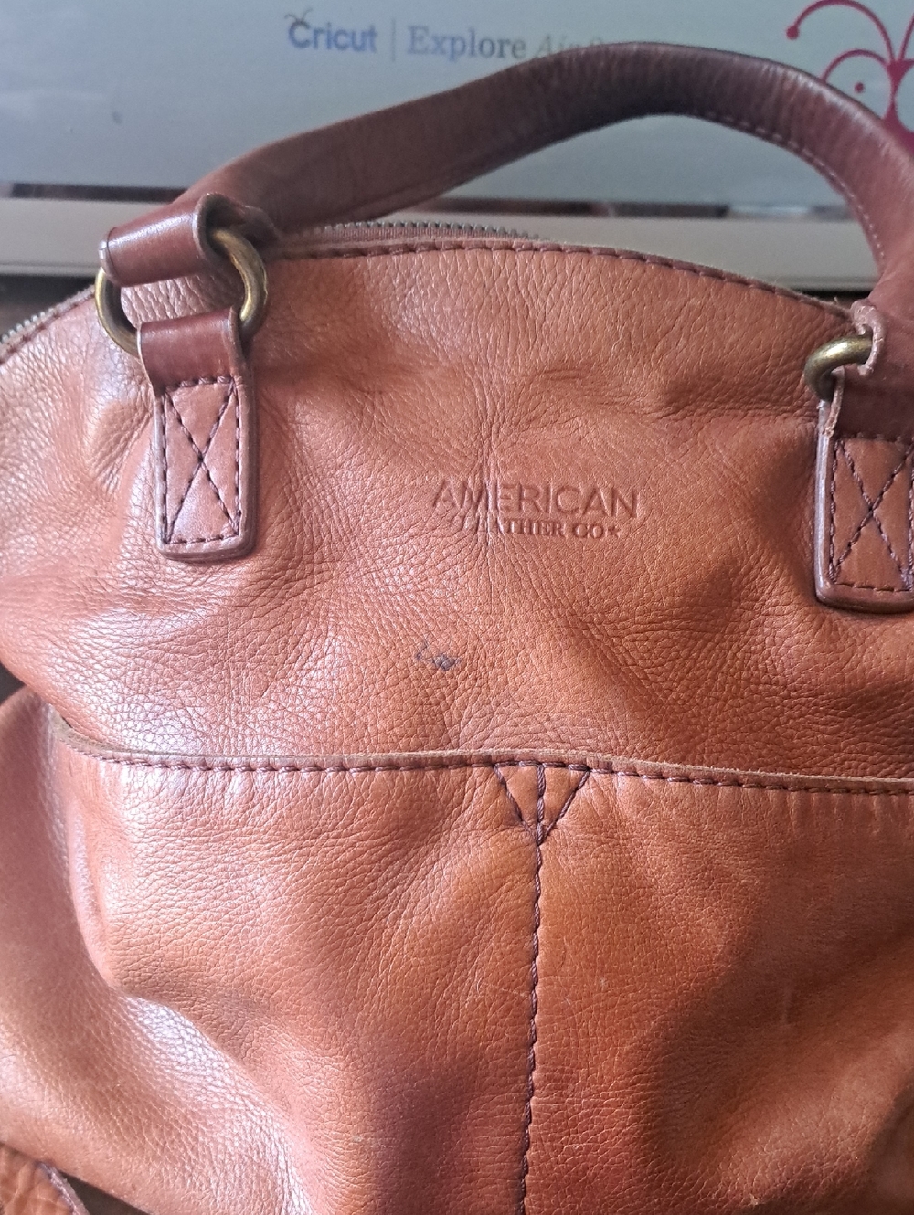 American Leather Women's Leather Tote Bag - Cognac Brown